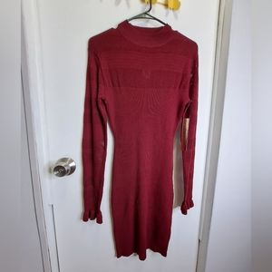 Almost Famous Dark Red Knee Length Knit Dress - Large
